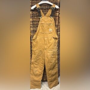 Carhartt Men’s Insulated Tan/Brown Bibbs- Size:36X34‎